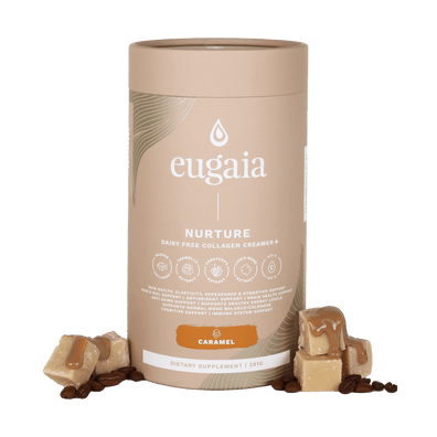 Eugaia Nurture Dairy Free Hydrolysed Marine Collagen Creamer + | CARAMEL | 391g - Eugaia